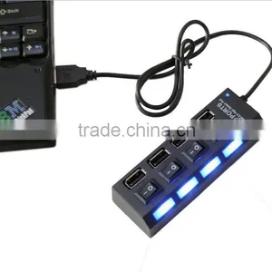 4 Port USB Hub Splliter USB 2.0 Hub USB Splitter With Separate ON/OFF Switch For Laptop Computer Notebook thumbnail-1