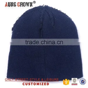 Navy Soft Acrylic Beanie Cheap thumbnail-4