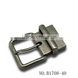 Classical Antique Nickel Plated Zamak Rotating Belt Buckle thumbnail-1