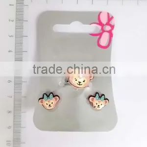 Cute Acrylic Carton Animal Earring and Ring Set for Kids thumbnail-2