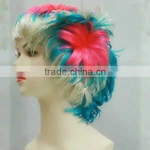 Flower Wigs for White Women Cheap Colorful Party Wig Fan Wigs thumbnail-1