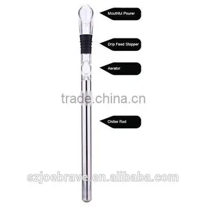Wine Chiller Cooler Stick 3-in-1 Stainless Steel Wine Bottle Pourer Cooler Stick With Pourer Spout thumbnail-4