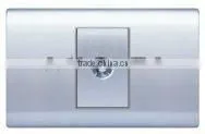 White Range Wall Switch and Socket, 1 Gang tv Socket thumbnail-1