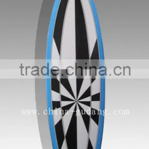 Black Hypnotic Design Fiberglass Retro Surfboard thumbnail-1