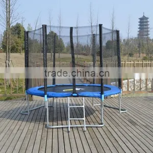 8FT L Shape Leg Round Trampoline With Ladder thumbnail-3