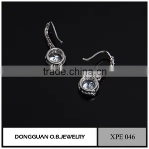 Top Quality Wedding Jewelry Real Silver Plating Diamond Hook Earring For Women thumbnail-2