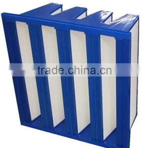 Blue Color Plastic Frame V-type F9 Air Filter Made in China thumbnail-1