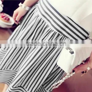 Fashion Women Sexy High Elastic Waist Striped Casual Party Beach A-Line Skirt thumbnail-3