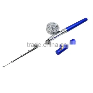 Mini Portable Pocket Aluminum Alloy Fishing Rod Pen Shape Pole Fish Reel Line Soft Bait Hook Float Tackle thumbnail-4