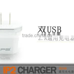IP2 Universal Dual Usb Port 5V 2A Charger for Samsung for Nokia for HTC for Wiko For Fly IQ For IPhone With EU Plug thumbnail-5
