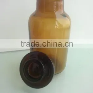 500ml Antique Apothecary Jar Amber With Seal Lid , Glass Jar With Lid thumbnail-5