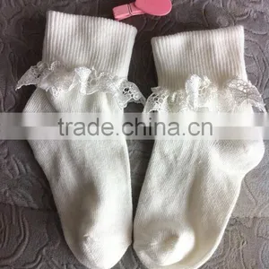 2015 Good Quality Classic White Lace Design Baby Socks thumbnail-2