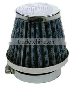 44MM Air Filter Blue Grid Silver Cap Mini Moto Dirt Pit Bike ATV Quad Scooter Buggy Pocket Parts thumbnail-1