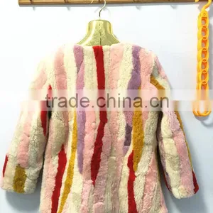 Cheap Price Korea Style Women Short Mixed Color Sheep Fur Coat thumbnail-2