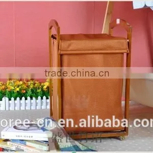Superb Bamboo Laundry Storage Basket With Mesh Liner thumbnail-1