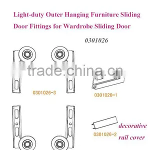 Wardrobe Light-duty Sliding Closet Door Roller Fittings Hardware System thumbnail-1