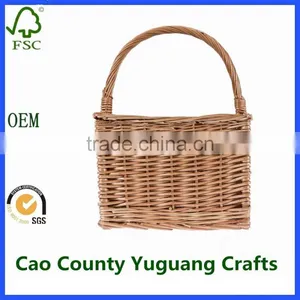 Natural Wicker Wine Bottle Carrier Woven Willow Carry Crate With 4 Compartments thumbnail-4