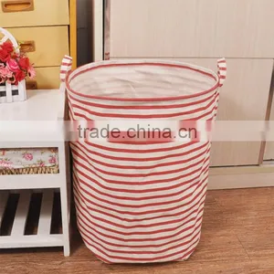 Unique Cotton Sundries Storage Bin Linen Collapsible Folding Laundry Basket thumbnail-3