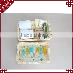 High Quality Plastic Rattan Rectangle Shape Widely Use Food Basket Suit thumbnail-4