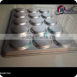 One-stage Molding15 Grooves Customized Bread Baking Teflon Non-Stick Coated Hamburger Bun Tray thumbnail-4