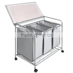 Vivinature 3 Lift-off Bags Laundry Sorter With Foldable Ironing Board, Multifunctional Laundry Cart thumbnail-1
