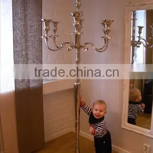 Floor Standing Candelabra / Wedding Decoration Event Candelabra , Tall Candelabra , Aluminium Floor Candelabra thumbnail-3