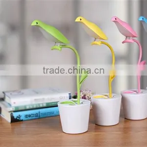 Simple Free Bird Lamp LED Small Table Lamp Bedroom Bedside Foldable USB Rechargeable Lamps thumbnail-1