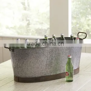 Oval Galvanized Beverages Ice Buckets thumbnail-1