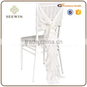 Chiffon Ruffled Willow Chair Sash Us. thumbnail-4
