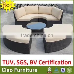 Modern Garden Sectional Sofa Furniture Outdoor Rattan Round Sofa thumbnail-1