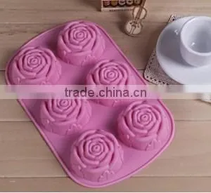 Hot Sale Rose Silicone Cake Mold 6 Checks Cake Mould thumbnail-1