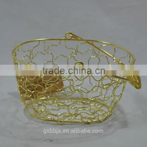 Handmade Metal Wire Storage Basket With Handle thumbnail-5