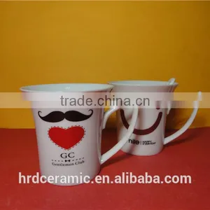 High Quality Promotional Logo Printed Ceramic French Coffee Cups thumbnail-6