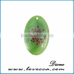 Round Shape Resin Cabochon Jewelry Pendant , Dried Flower Resin Cabochon , Clear Flat Resin Cabochon thumbnail-5