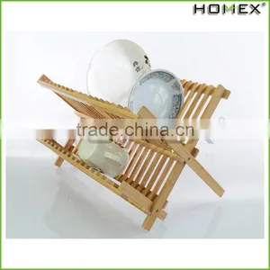 Kitchenware Hot Sale Bamboo Decorative Folding Dish Rack/Homex_Factory thumbnail-1