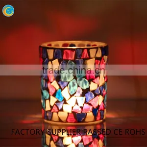 Wholesale Mosaic Tin Candle Holders Glass thumbnail-3