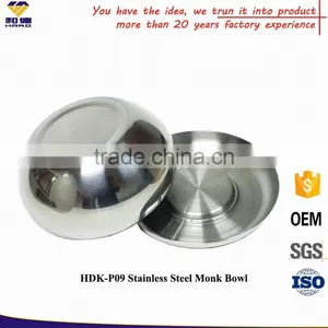 FDA Pass Stainless Steel Polish Finish Monk Bowl thumbnail-3