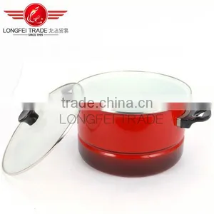 OEM 3pcs Enamel / Ceramic Cassrole / Stockpot With Glass Lid thumbnail-5