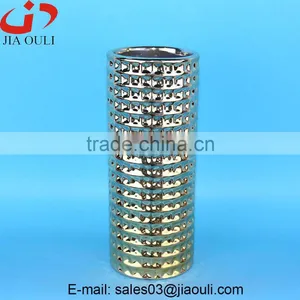 Quality Plating Golden Ceramic Vases for Home Decor, Tall Gold Vases thumbnail-1