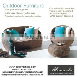 8065 Hot Sell Living Room Outdoor Resin Wicker Poly Rattan Garden Furniture Sectional Lounge Sofa thumbnail-1