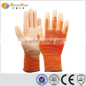 Sunnyhope High Quality Finger Protectors Orange PU Coated Gloves thumbnail-1