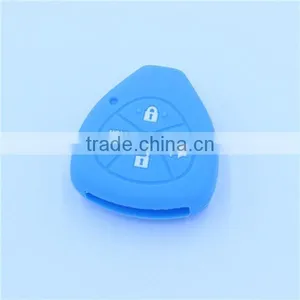 Triangle Shaped Silicone Car Key Shell With Led Light Hole. Fob Key Case for Toyota 4 Buttons thumbnail-2