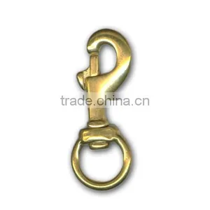3/4" Solid Brass Swivel Eye Metal Snap Hook thumbnail-1