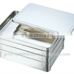 SUS304 Stainless Steel Food Tray With Lid for Dumplings Gyoza Container thumbnail-1