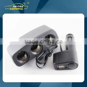CE Approval 3 Way Car USB Cigarette Lighter Adapter Socket for IPhone , Tablet , Samsung thumbnail-1