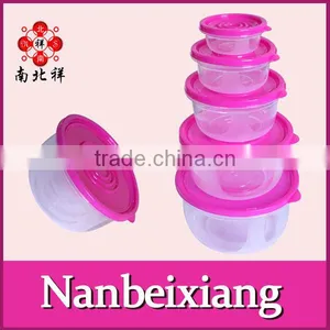 5Pcs Kitchen Containers Crisper Box Round Plastic Food Crisper thumbnail-2