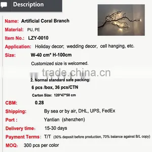 Fake Coral Dry Tree Branch With Led Cell Hanging Furniture for Indoor Hall Decoration thumbnail-2