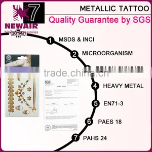 Custom Waterproof Transfer Body Decoration Gold Tattoo Sticker/temporary Tattoo thumbnail-5