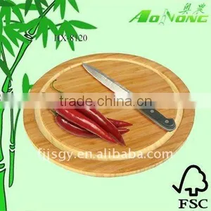 New Design Round Pizza Bamboo Cutting Board thumbnail-1