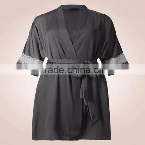 Adult Romper Pajamas Wholesale Custom Satin Lace Insert Dressing Gownpajamas WomenWholesale Custom Made in China thumbnail-1